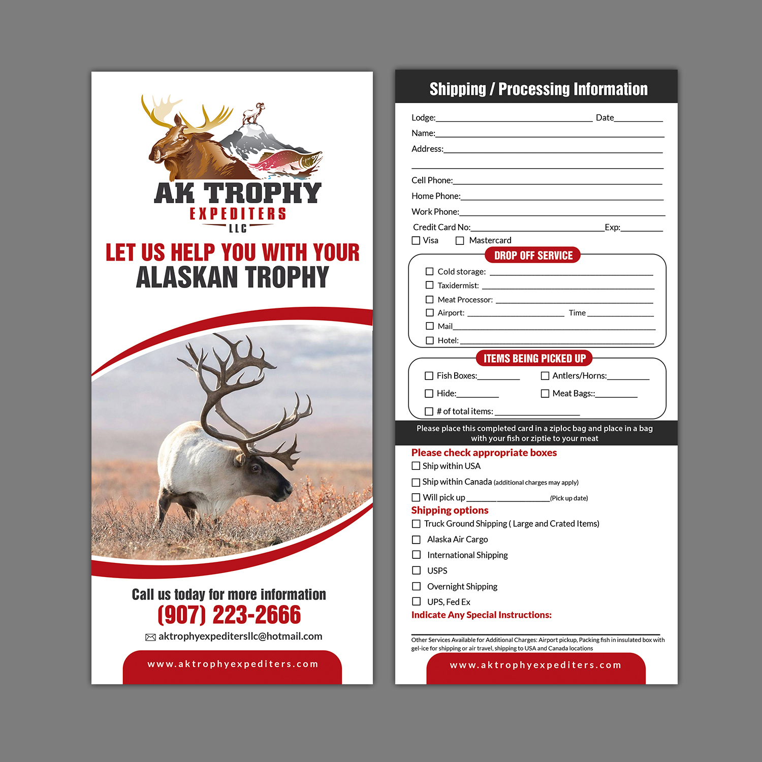 Flyer Design by aspiremedia for AK Trophy Expediters LLC | Design #19970092
