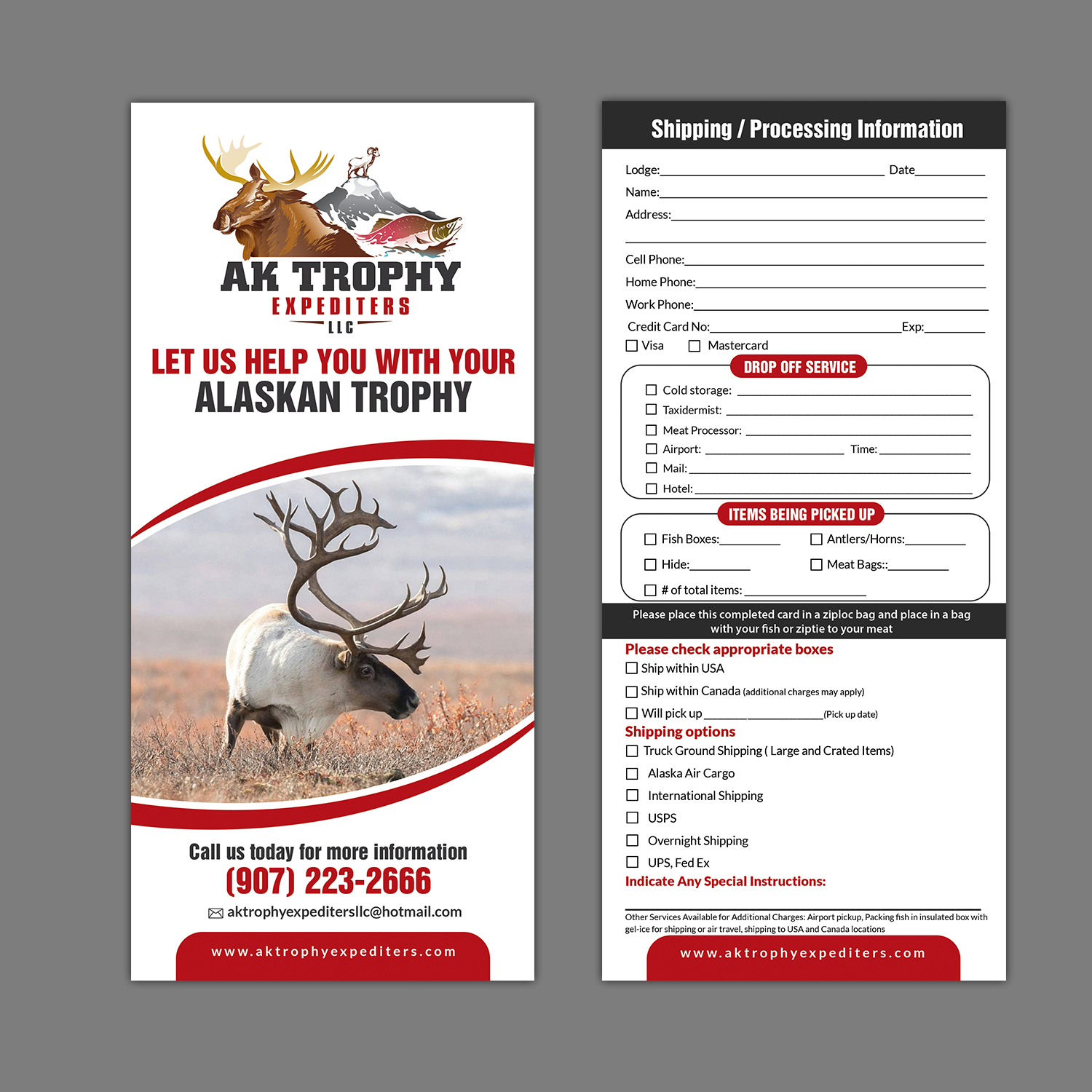 Flyer Design by aspiremedia for AK Trophy Expediters LLC | Design #19970142