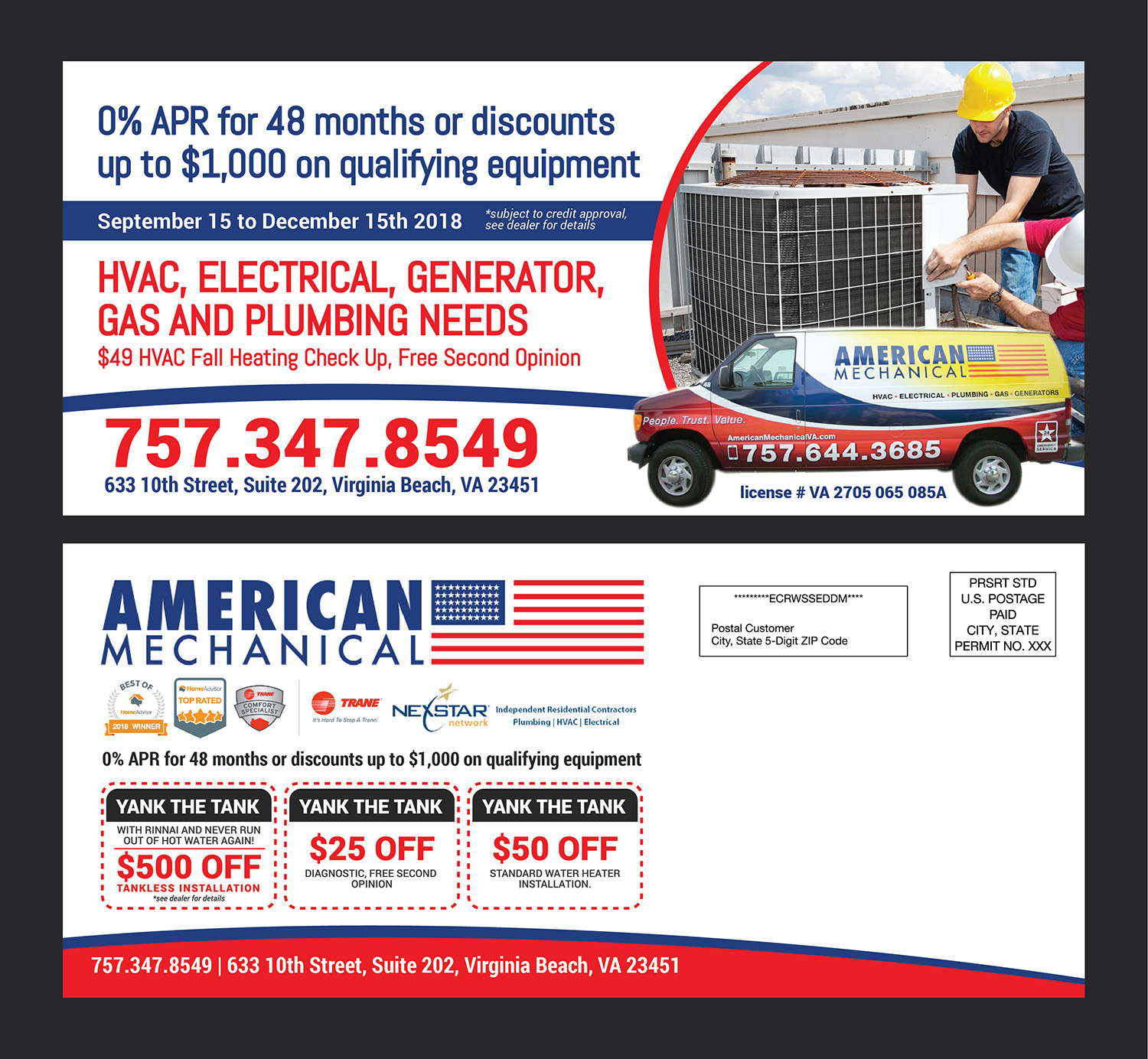 Flyer Design by Deziners Zone for American Mechanical | Design #19964009