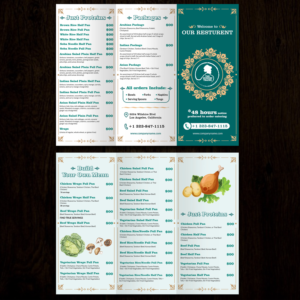 Restaurant Catering Menu - The Hungry Trader | Menu Design by aspiremedia