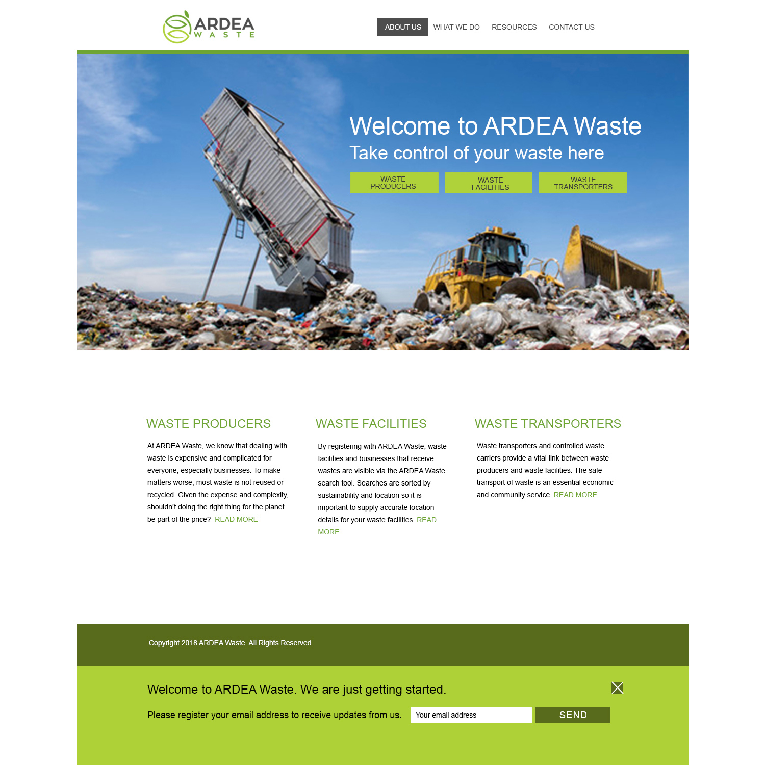 Web Design par wanagaran pour Ardea Environment | Design #19981133