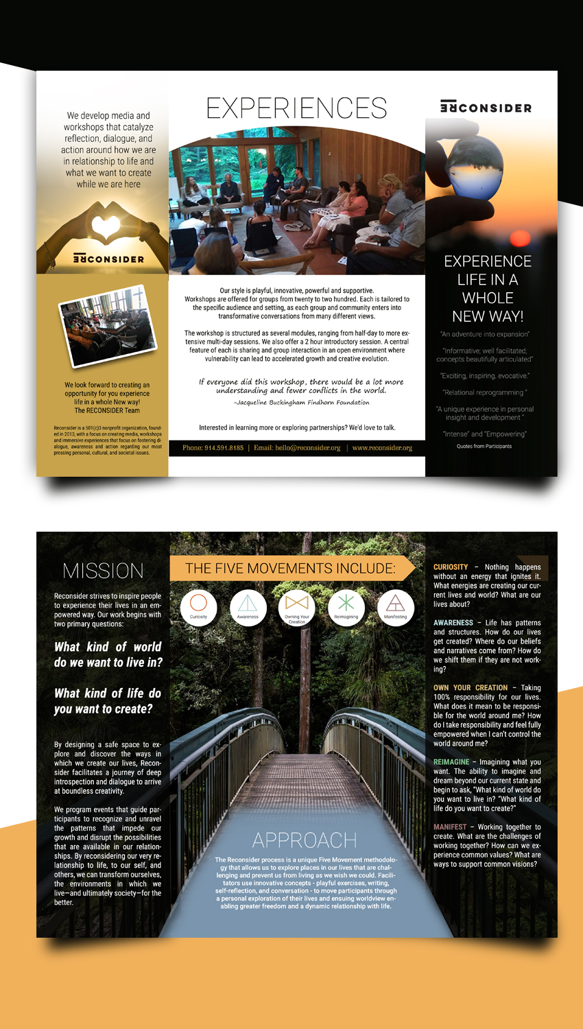 Brochure Design by uk for Reconsider | Design #19975608