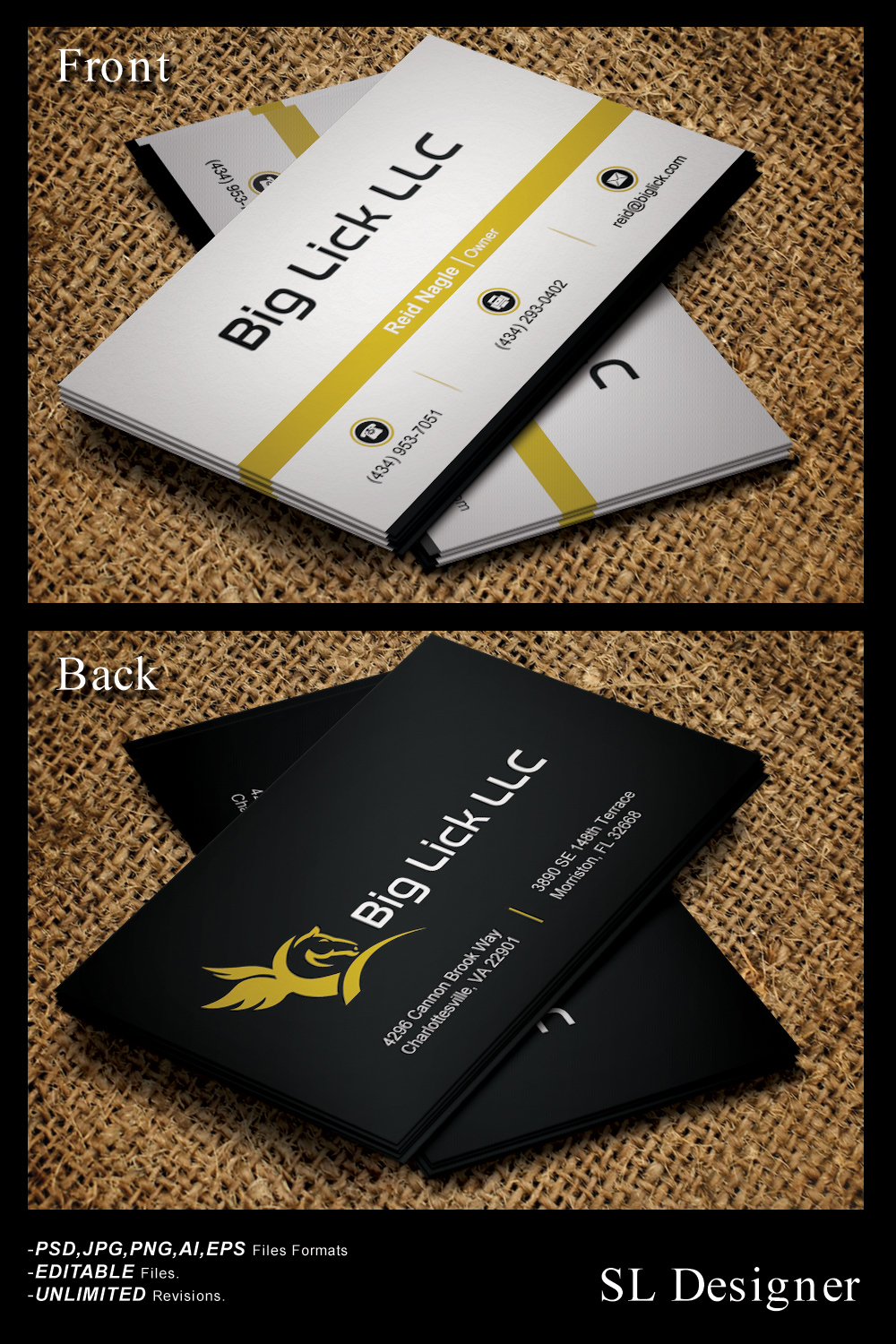 Business Card Design by SL Designer for Big Lick LLC | Design #20019066
