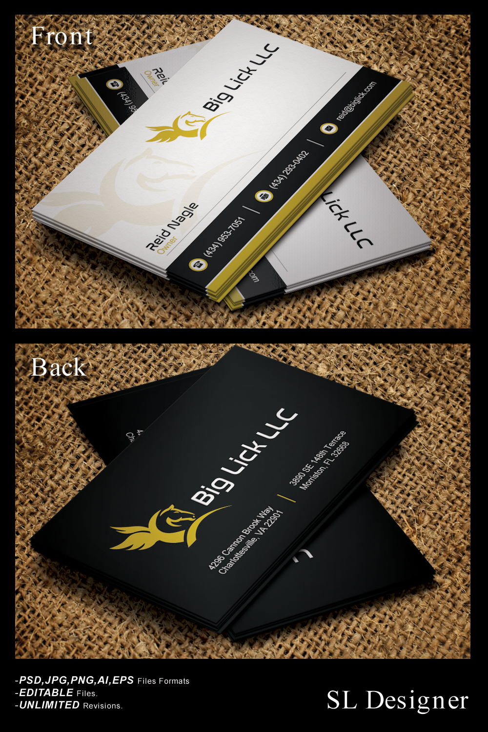 Business Card Design by SL Designer for Big Lick LLC | Design #20019077