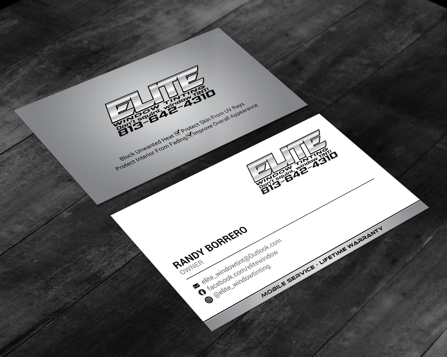 Visitenkarten-Design von chandrayaan.creative für Elite Window Tinting | Design #19982259