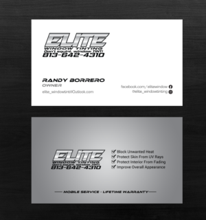 Business Card Design by chandrayaan.creative for Elite Window Tinting | Design #19982537