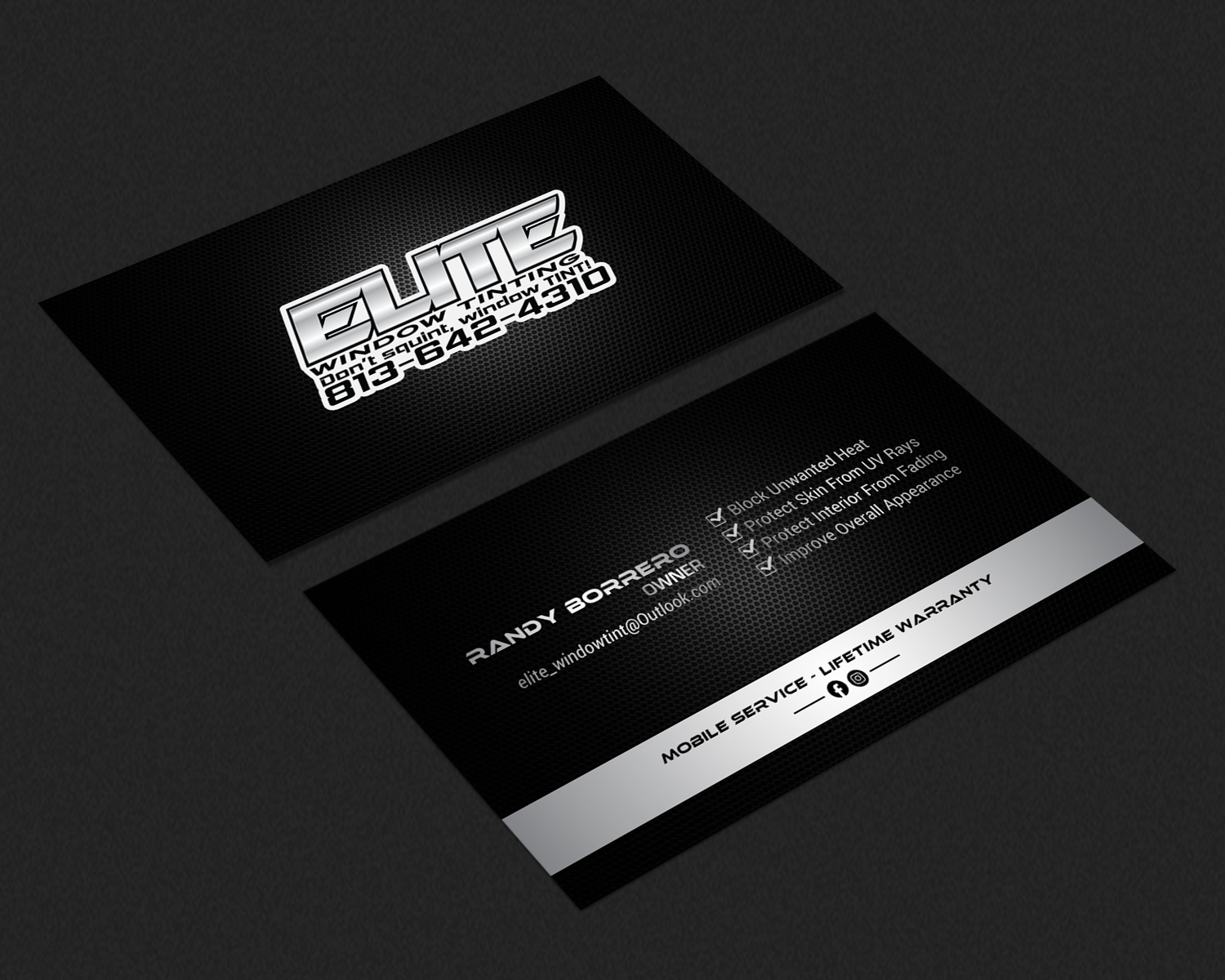 Visitenkarten-Design von chandrayaan.creative für Elite Window Tinting | Design #19984256