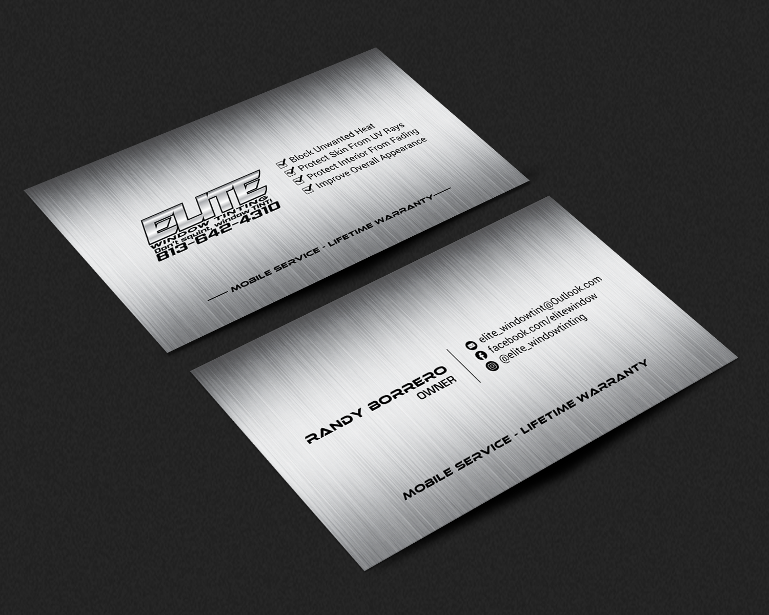 Visitenkarten-Design von chandrayaan.creative für Elite Window Tinting | Design #19984261