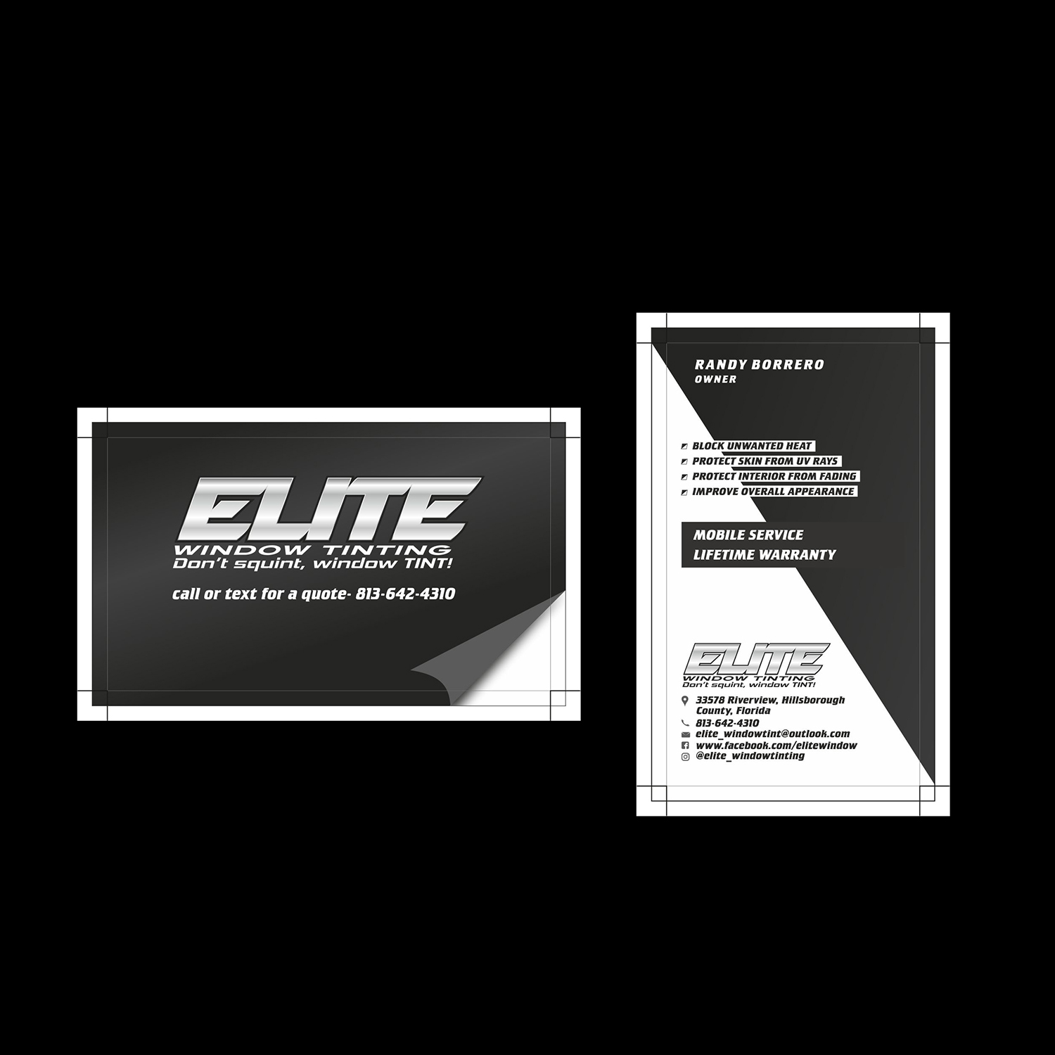 Business Card Design by Fine Graphics House for Elite Window Tinting | Design #19985584