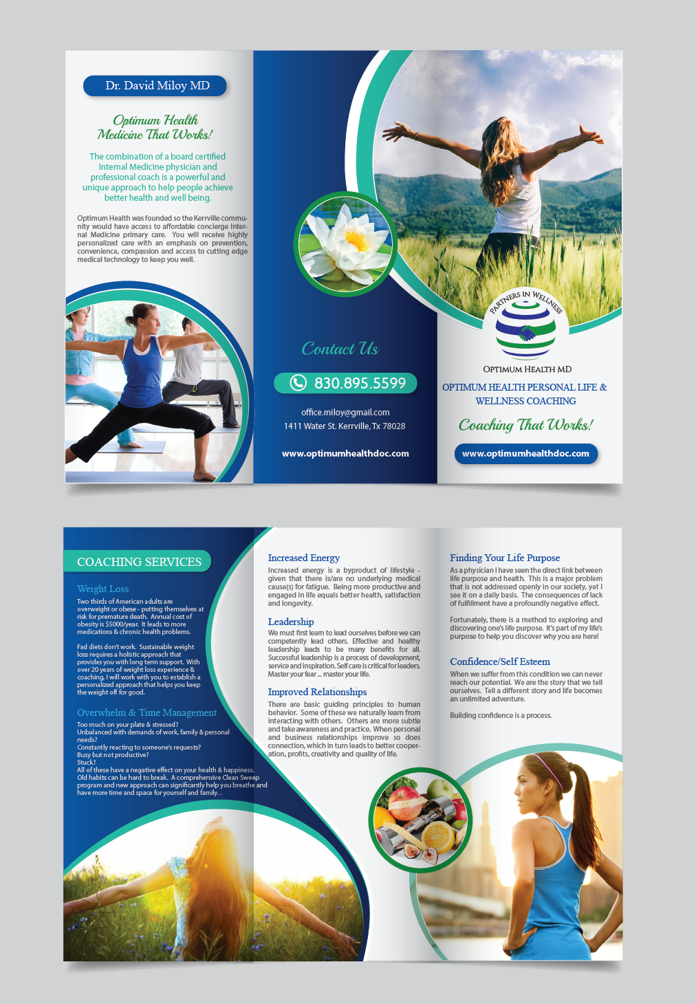 Diseño de Brochure por alex989 para Optimum Health | Diseño #20019274