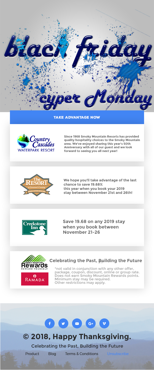 Email Marketing Design by Grebowiec Peter for Smoky Mountain Resorts | Design #20009684