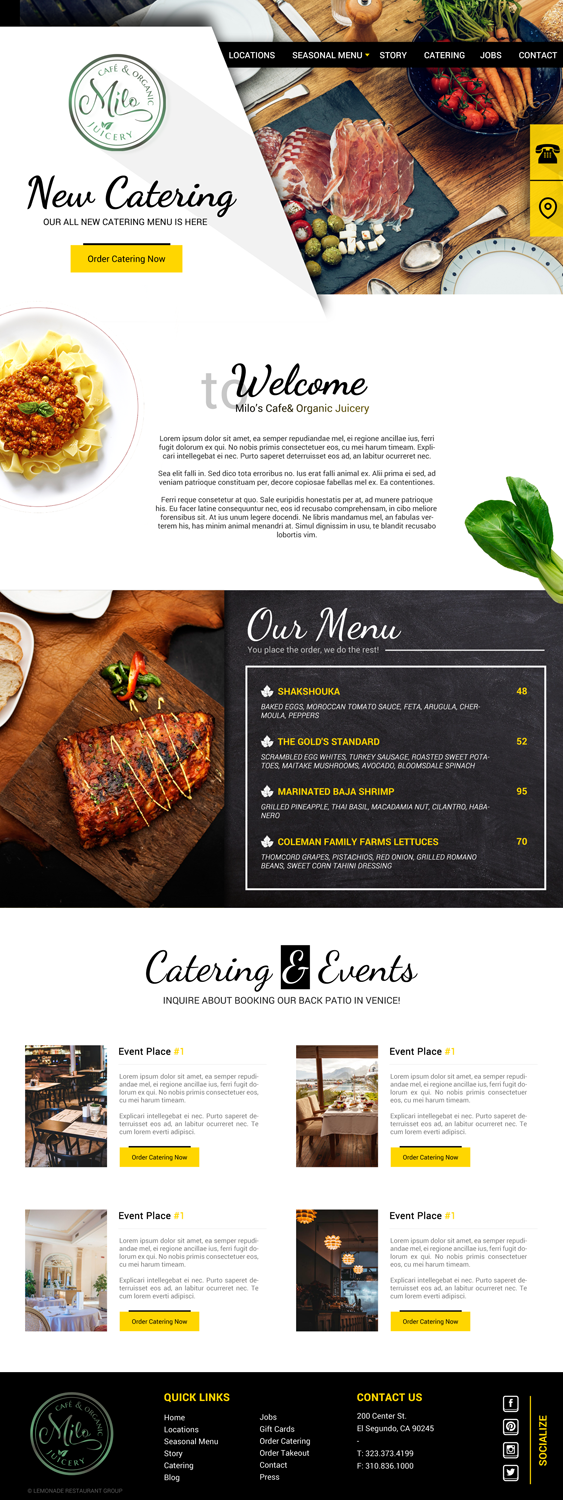 Web Design par Deli pour MILO Cafe & Organic Juicery  | Design #20033999