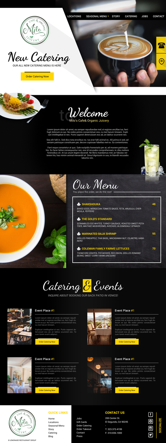 Web Design par Deli pour MILO Cafe & Organic Juicery  | Design #20053365