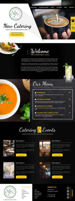 Web Design par Deli pour MILO Cafe & Organic Juicery  | Design : #20053365