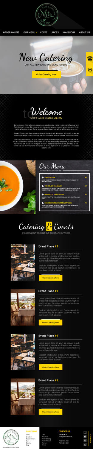 Web Design par Deli pour MILO Cafe & Organic Juicery  | Design : #20203941
