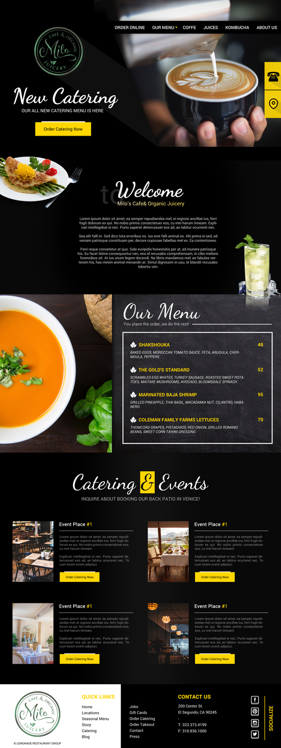Web Design par Deli pour MILO Cafe & Organic Juicery  | Design #20203942