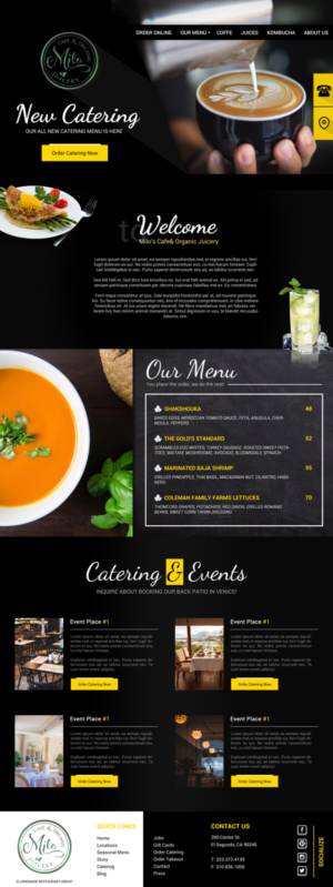 Web Design par Deli pour MILO Cafe & Organic Juicery  | Design : #20203942
