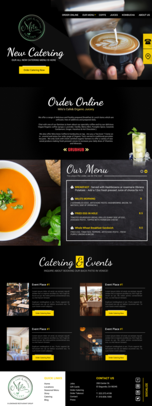 Web Design par Deli pour MILO Cafe & Organic Juicery  | Design : #20221762