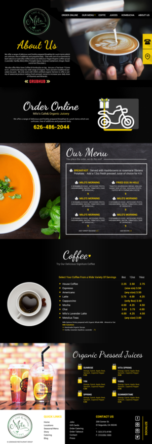 Web Design par Deli pour MILO Cafe & Organic Juicery  | Design : #20226523