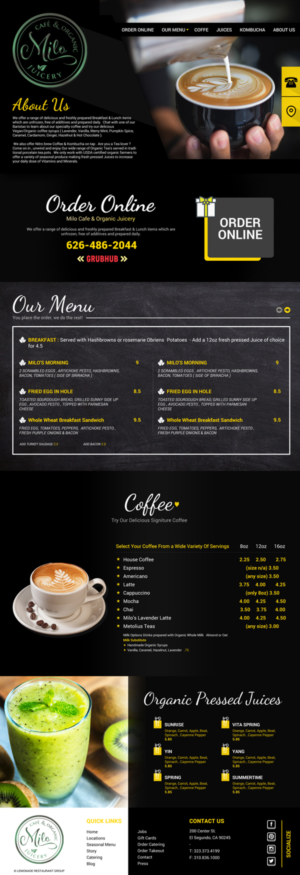 Web Design par Deli pour MILO Cafe & Organic Juicery  | Design : #20239623