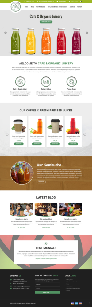 Web Design par pb pour MILO Cafe & Organic Juicery  | Design : #19997088