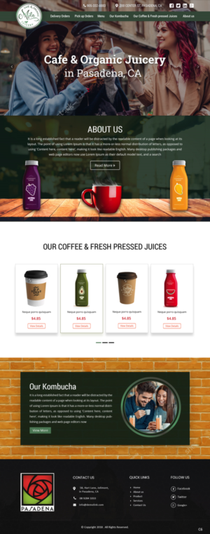 Web Design par pb pour MILO Cafe & Organic Juicery  | Design : #19997089
