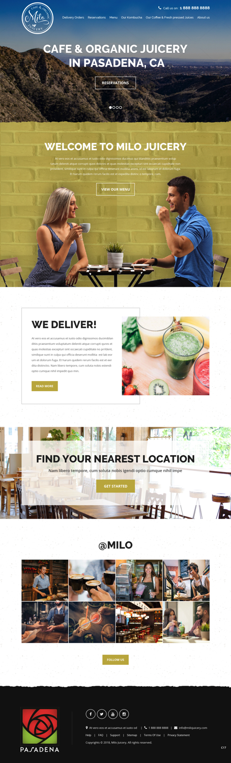 Web Design by pb for MILO Cafe & Organic Juicery  | Design #19997092