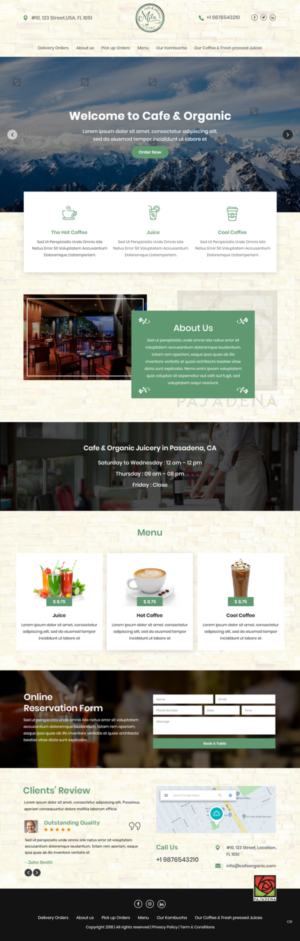 Web Design par pb pour MILO Cafe & Organic Juicery  | Design : #19997094