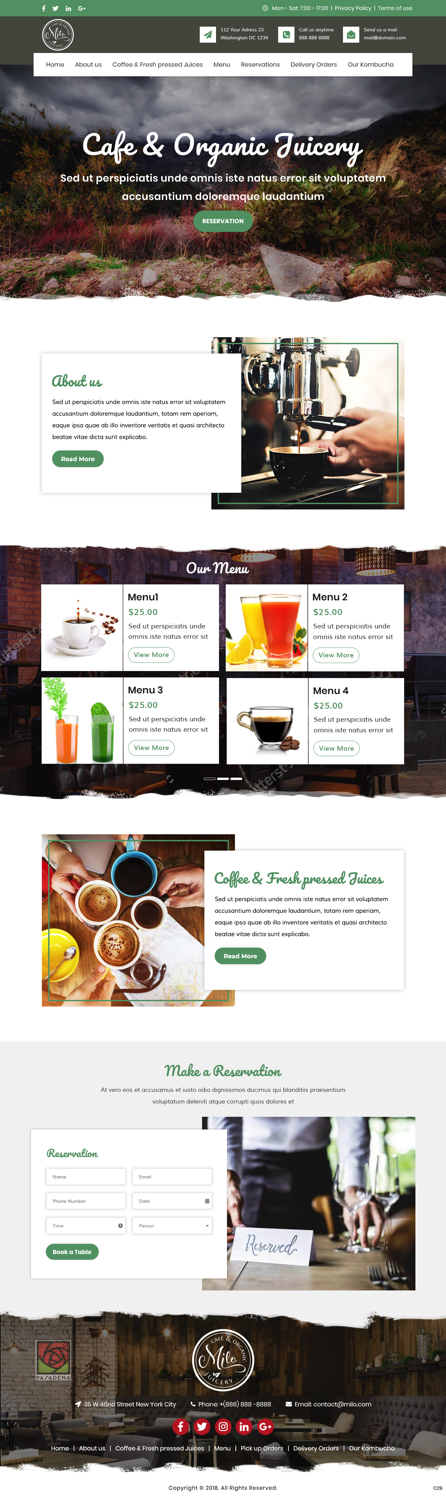 Web Design par pb pour MILO Cafe & Organic Juicery  | Design #19997095