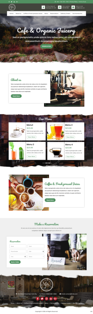 Web Design par pb pour MILO Cafe & Organic Juicery  | Design : #19997095