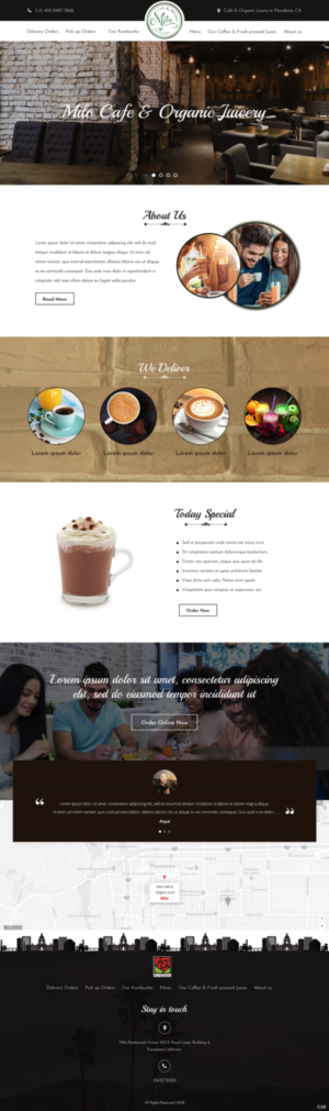 Web Design par pb pour MILO Cafe & Organic Juicery  | Design : #19997096