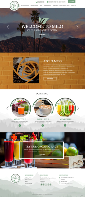 Web Design par pb pour MILO Cafe & Organic Juicery  | Design : #19997100