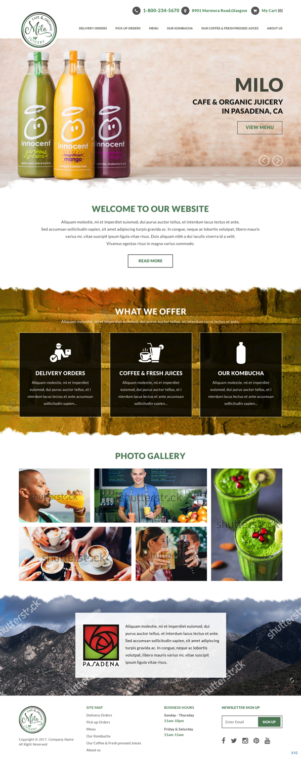 Web Design par pb pour MILO Cafe & Organic Juicery  | Design #19997101