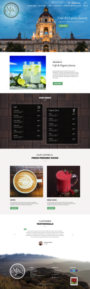 Web Design par pb pour MILO Cafe & Organic Juicery  | Design : #19997102