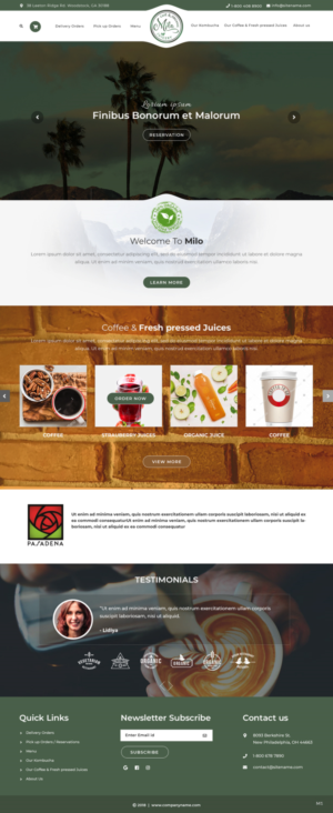 Web Design par pb pour MILO Cafe & Organic Juicery  | Design : #19997103