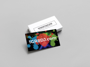1gr8DJ.com website for a mobile DJ entertainment company | Business Card Design by JK18