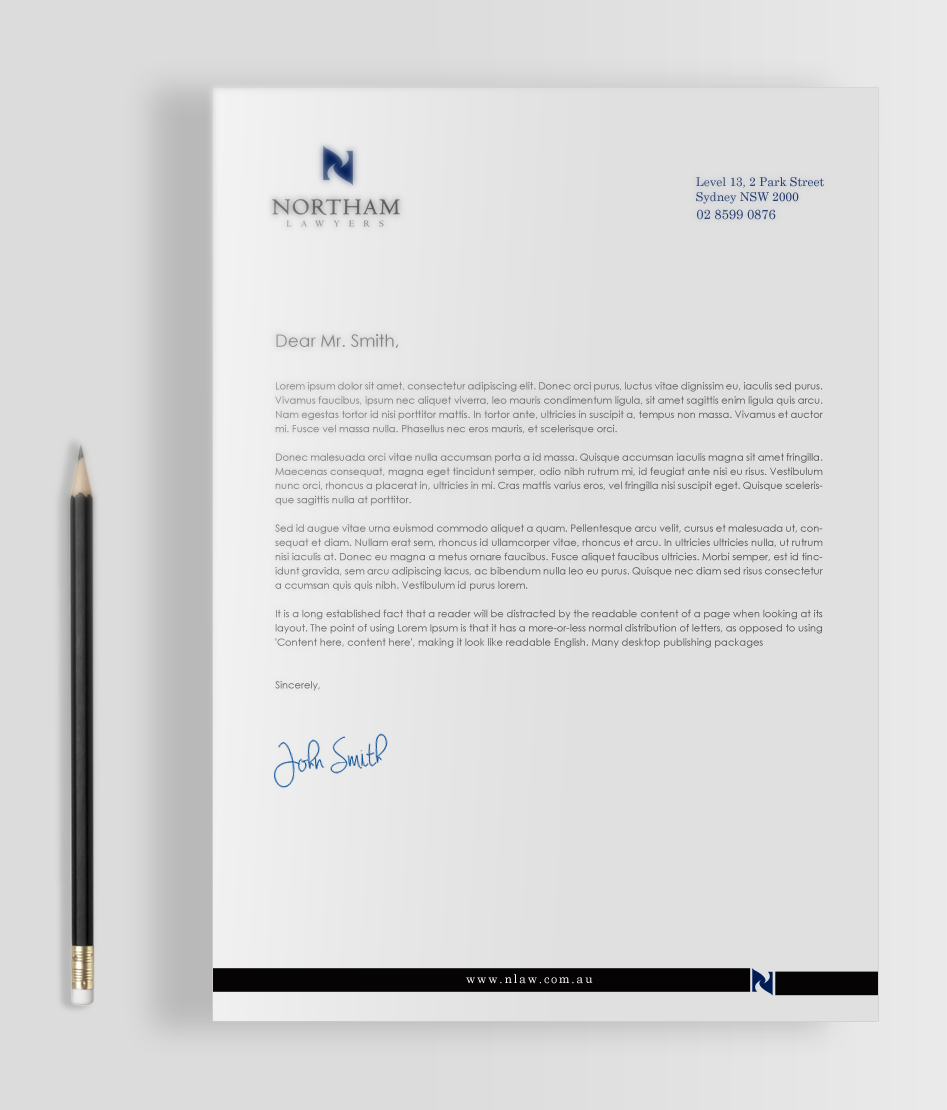 Design de Carte de Visite par chandrayaan.creative pour Northam & Associates | Design #20012534
