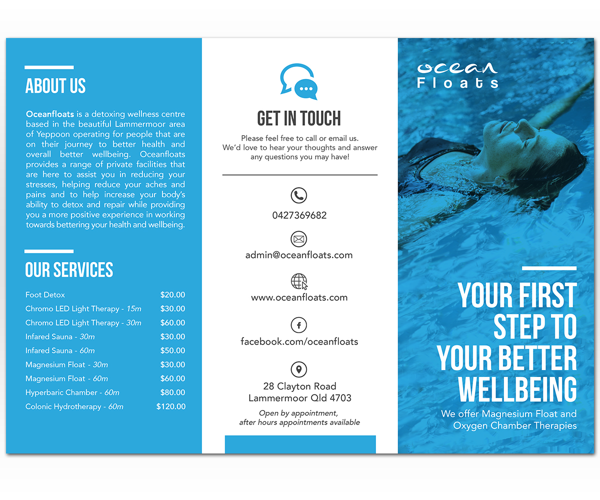 Flyer Design by Luniere Designs for Ocean Floats  | Design #20398951