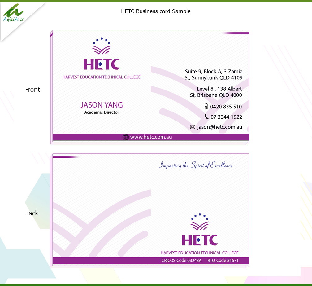 Diseño de Tarjeta de Presentación por AditiArts para este proyecto | Diseño #3069113