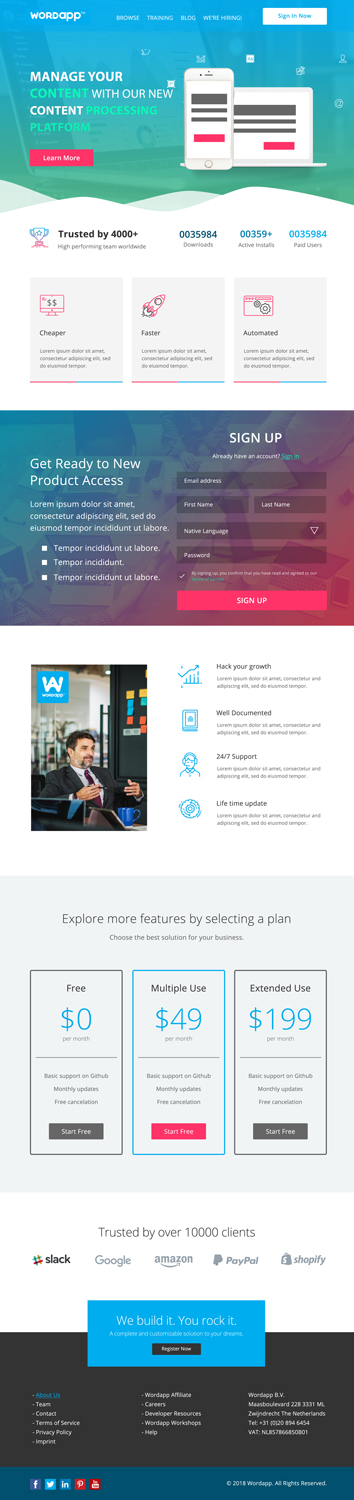 Web Design by Haridas P for Wordapp B.V | Design #20023944