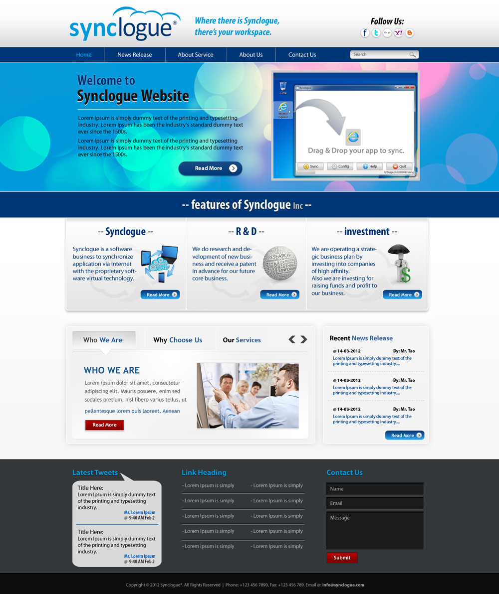 Wordpress Design by Kreative Ideaz for Synclogue Inc. | Design #695896