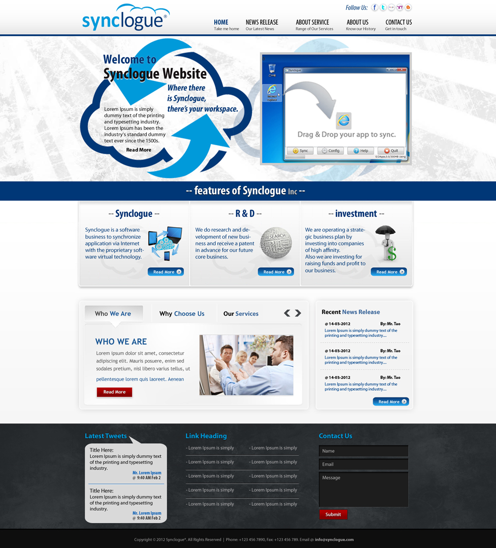WordPress-Design von Kreative Ideaz für Synclogue Inc. | Design #702008
