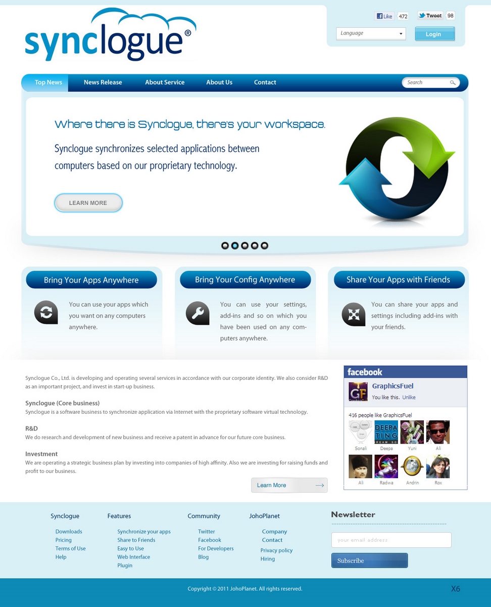Wordpress Design by pb for Synclogue Inc. | Design #687857