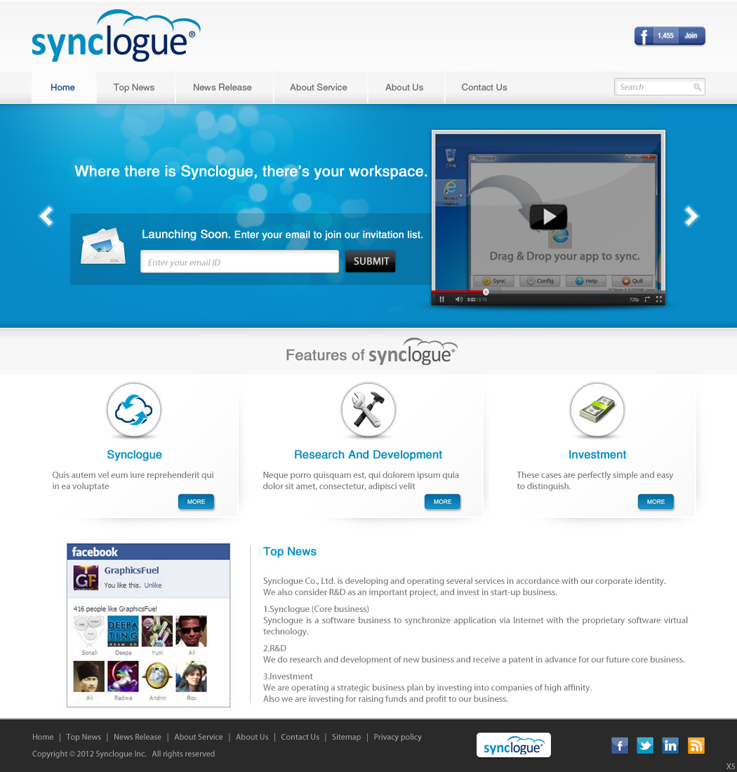 Wordpress Design by pb for Synclogue Inc. | Design #689375