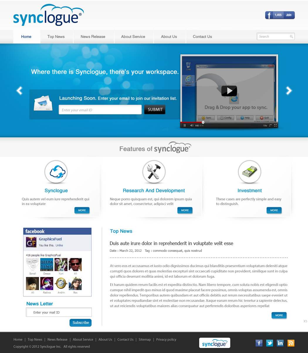 Wordpress Design by pb for Synclogue Inc. | Design #689495