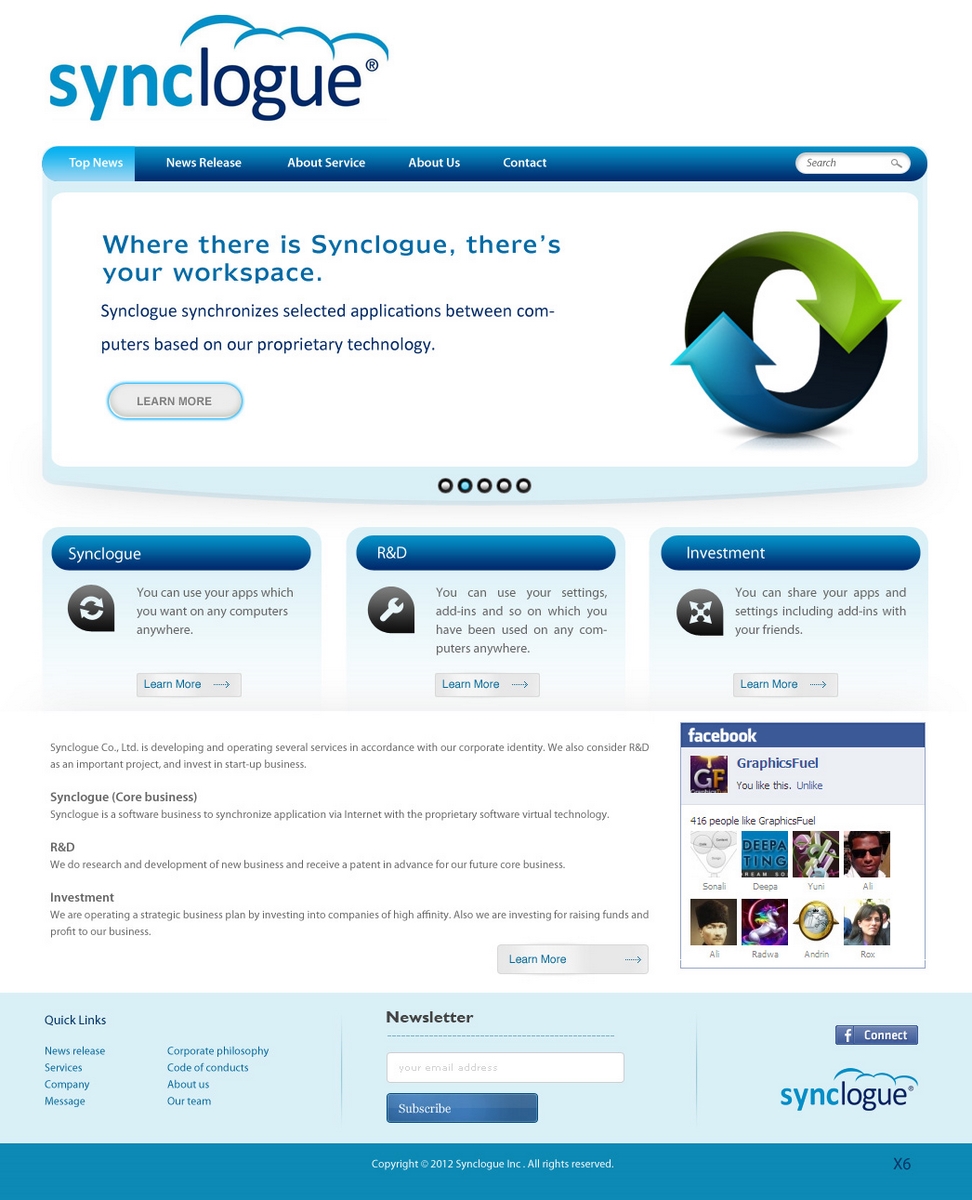 Wordpress Design by pb for Synclogue Inc. | Design #692564
