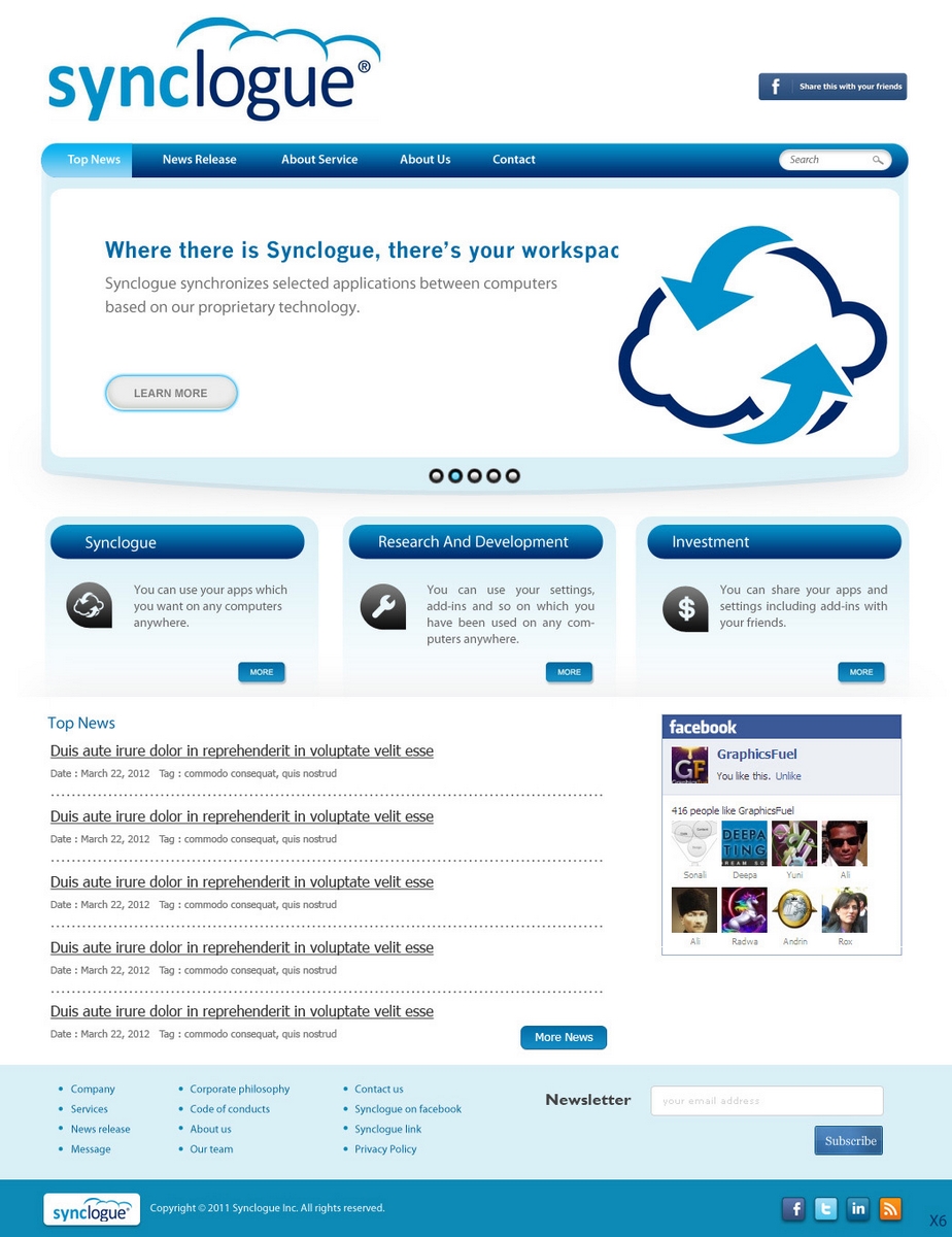 Wordpress Design by pb for Synclogue Inc. | Design #692957