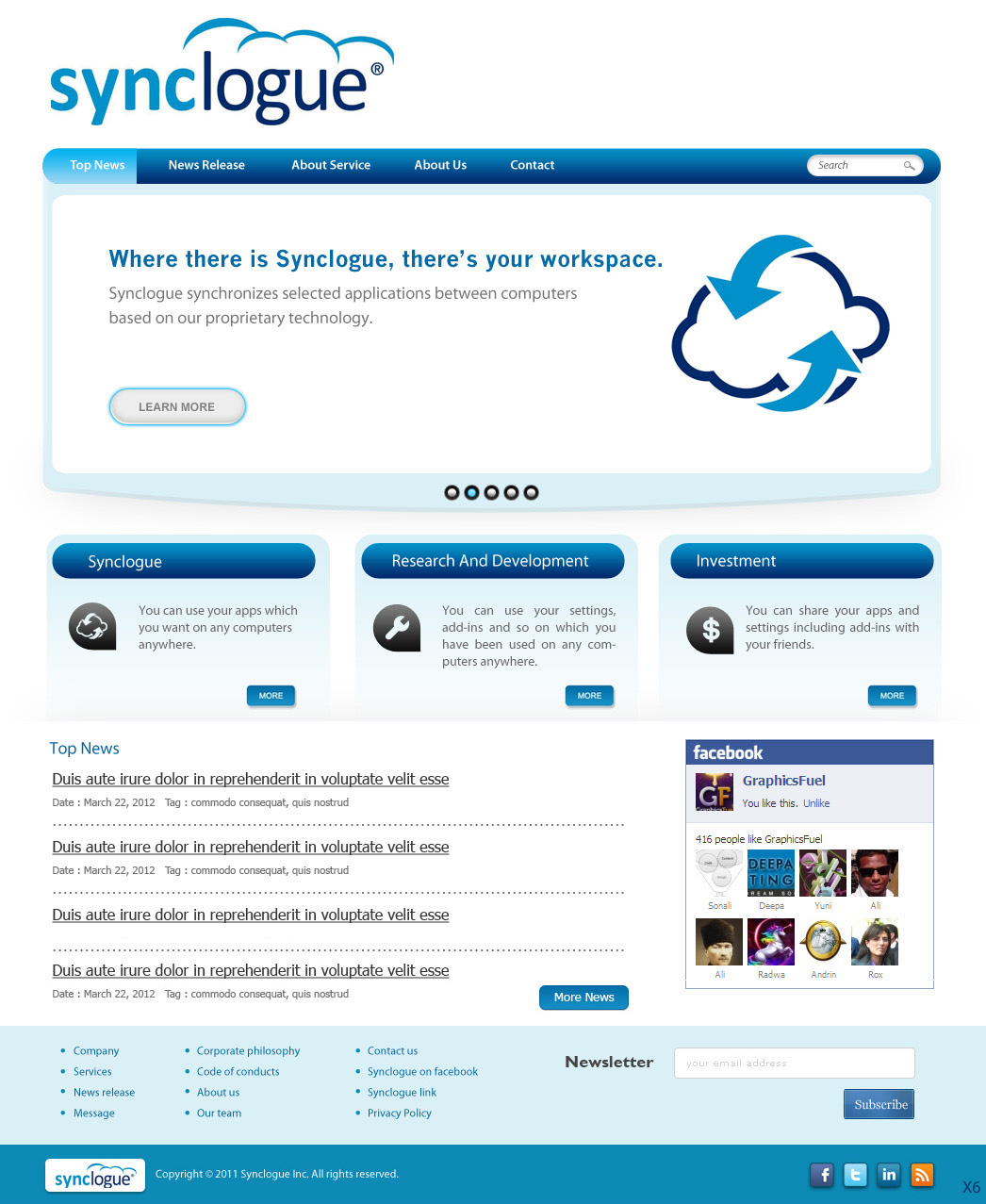 Wordpress Design by pb for Synclogue Inc. | Design #694501