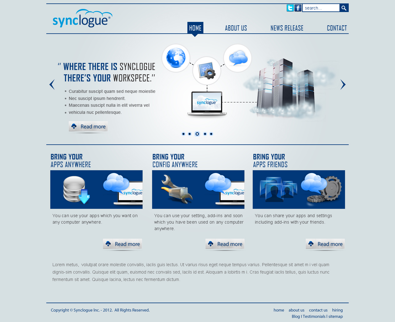 Wordpress Design by Impressive Sol for Synclogue Inc. | Design #701688