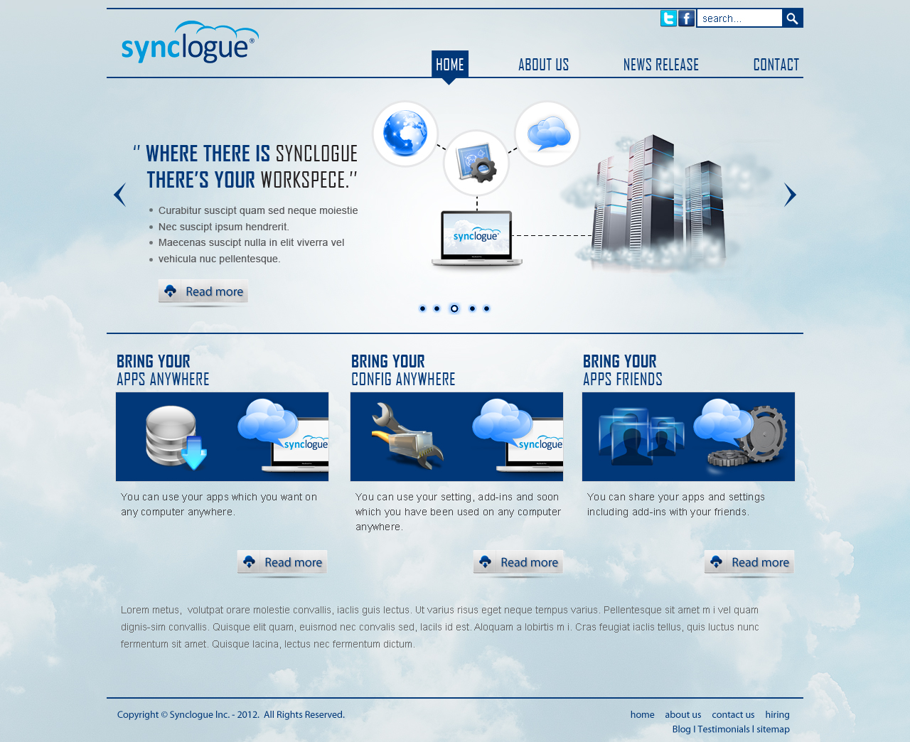 Wordpress Design by Impressive Solutions for Synclogue Inc. | Design #701690
